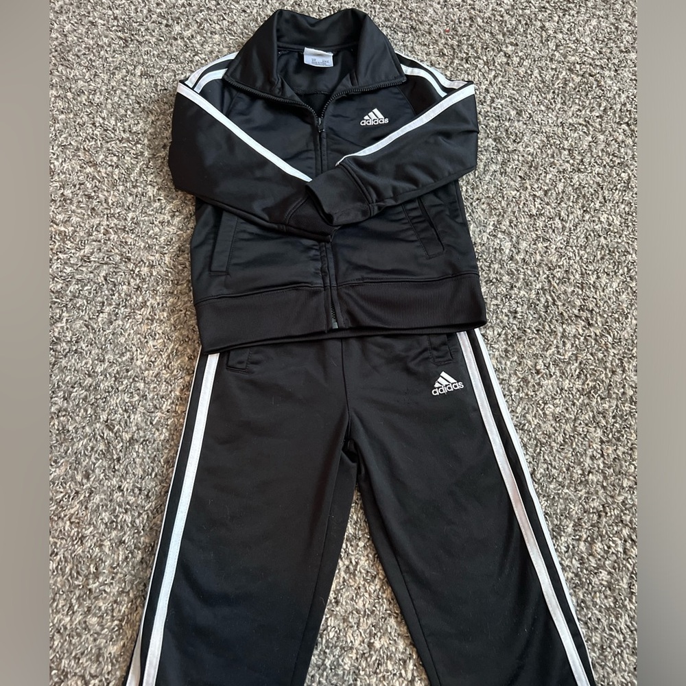 Adidas Kids Black and White Jogger Set